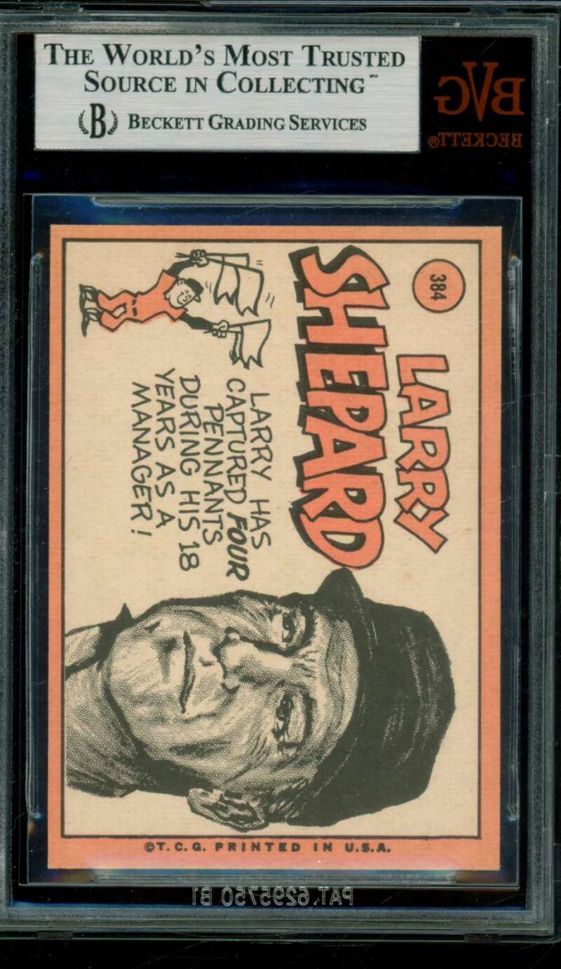 Larry Shepard Card 1969 Topps #384 BGS BVG 8.5 Image 2