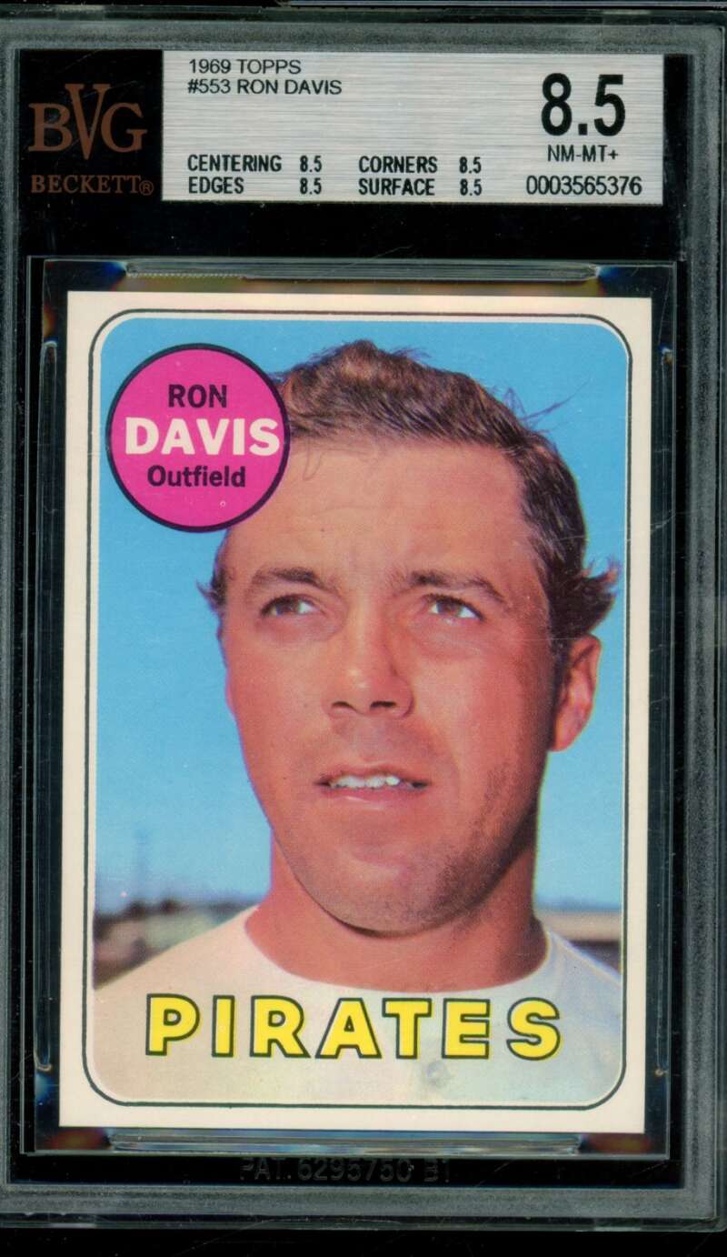 Ron Davis Card 1969 Topps #553 BGS BVG 8.5 Image 1