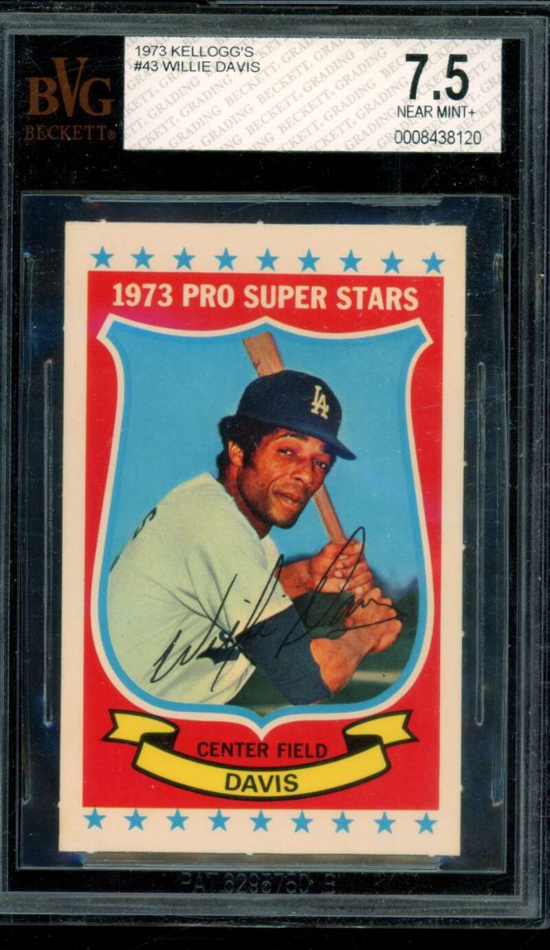 Willie Davis Card 1973 Kellogg's #43 BGS BVG 7.5 Image 1