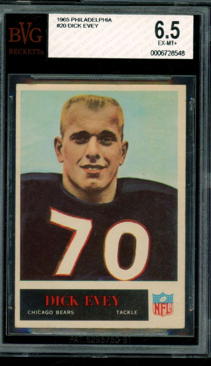 Dick Evey Card 1965 Philadelphia #20 BGS BVG 6.5 Image 1