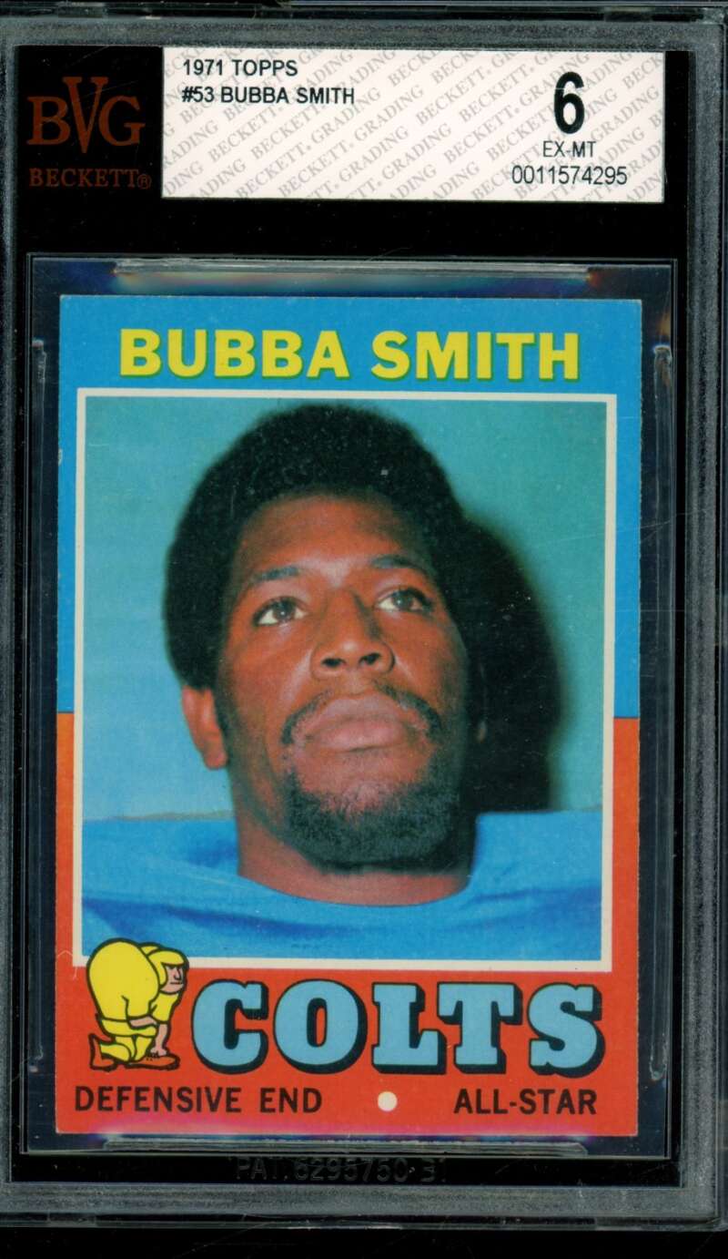 Bubba Smith Card 1971 Topps #53 BGS BVG 6 Image 1
