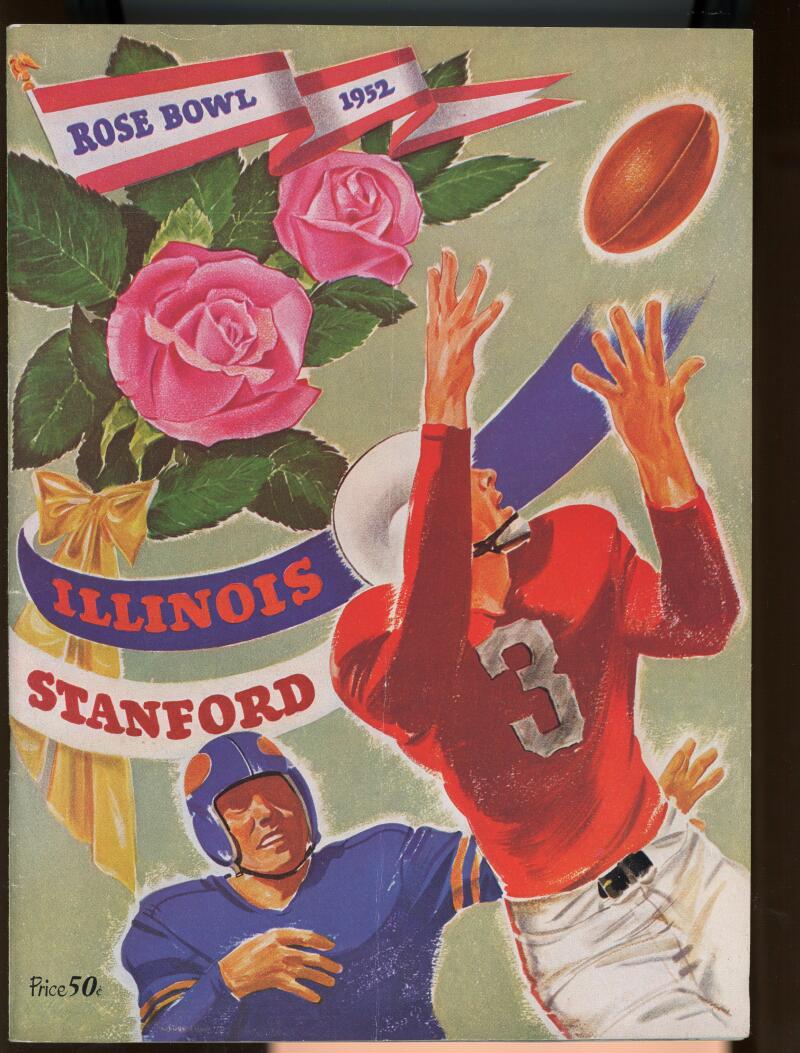 1952 Rose Bowl Illinois vs Stanford Football Program  Image 1