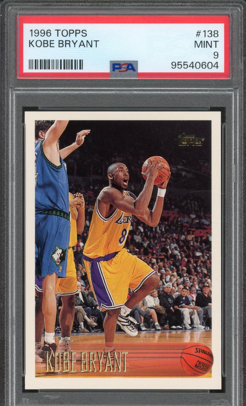 Kobe Bryant Rookie Card 1996-97 Topps #138 PSA 9 Image 1