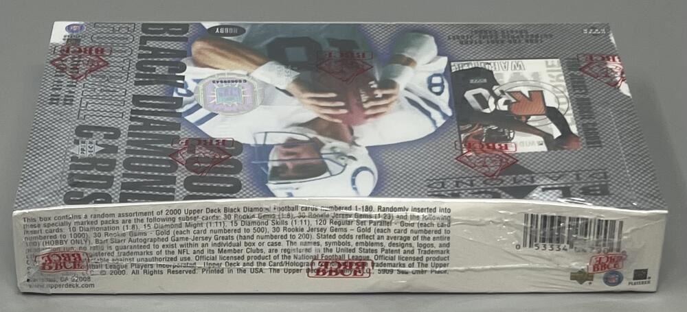 2000 Upper Deck Black Diamond Football Hobby Box Tom Brady RC Year BBCE Image 2