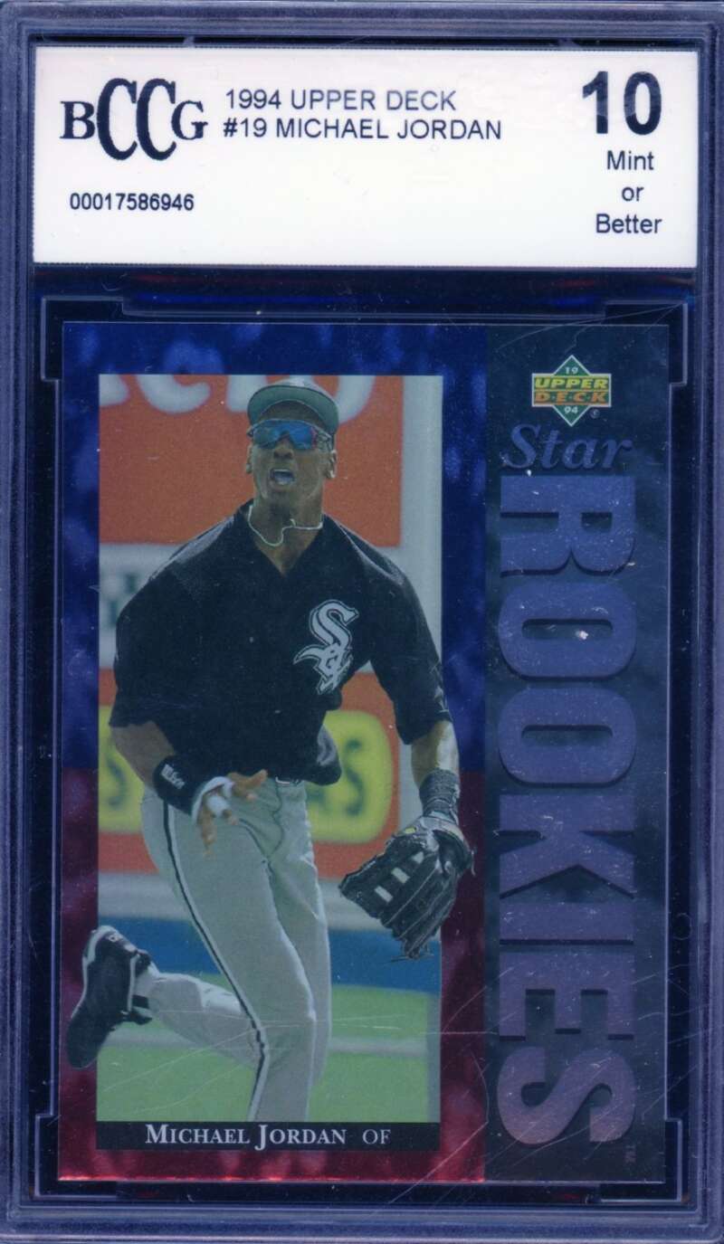 1994 Upper Deck #19 Michael Jordan Baseball Rookie Card BGS BCCG 10 Mint+ Image 1