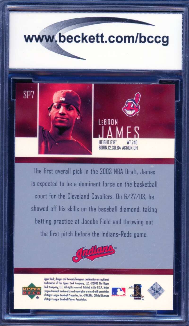 2004 Upper Deck #SP7 LeBron James Card BGS BCCG 10 Mint+ Image 2