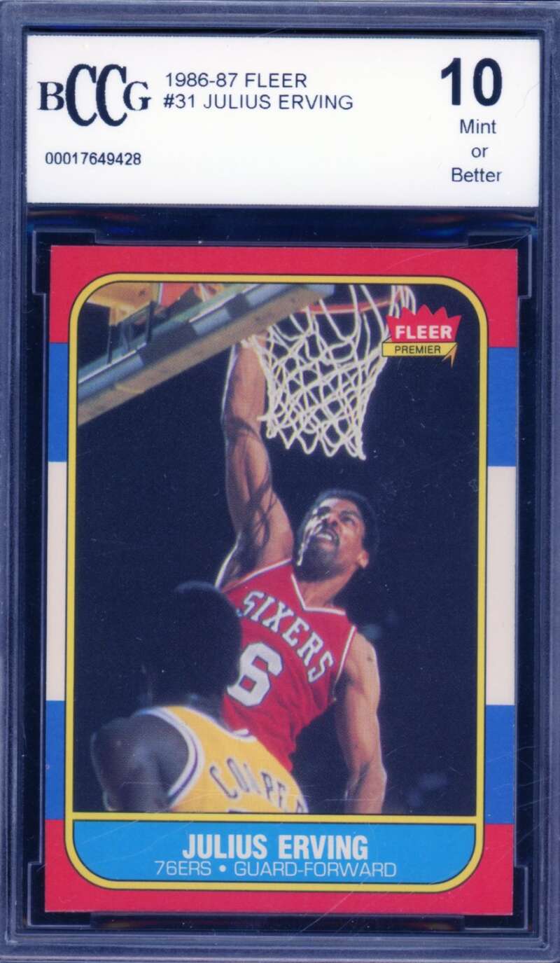 1986-87 Fleer #31 Julius Erving Card BGS BCCG 10 Mint+ Image 1