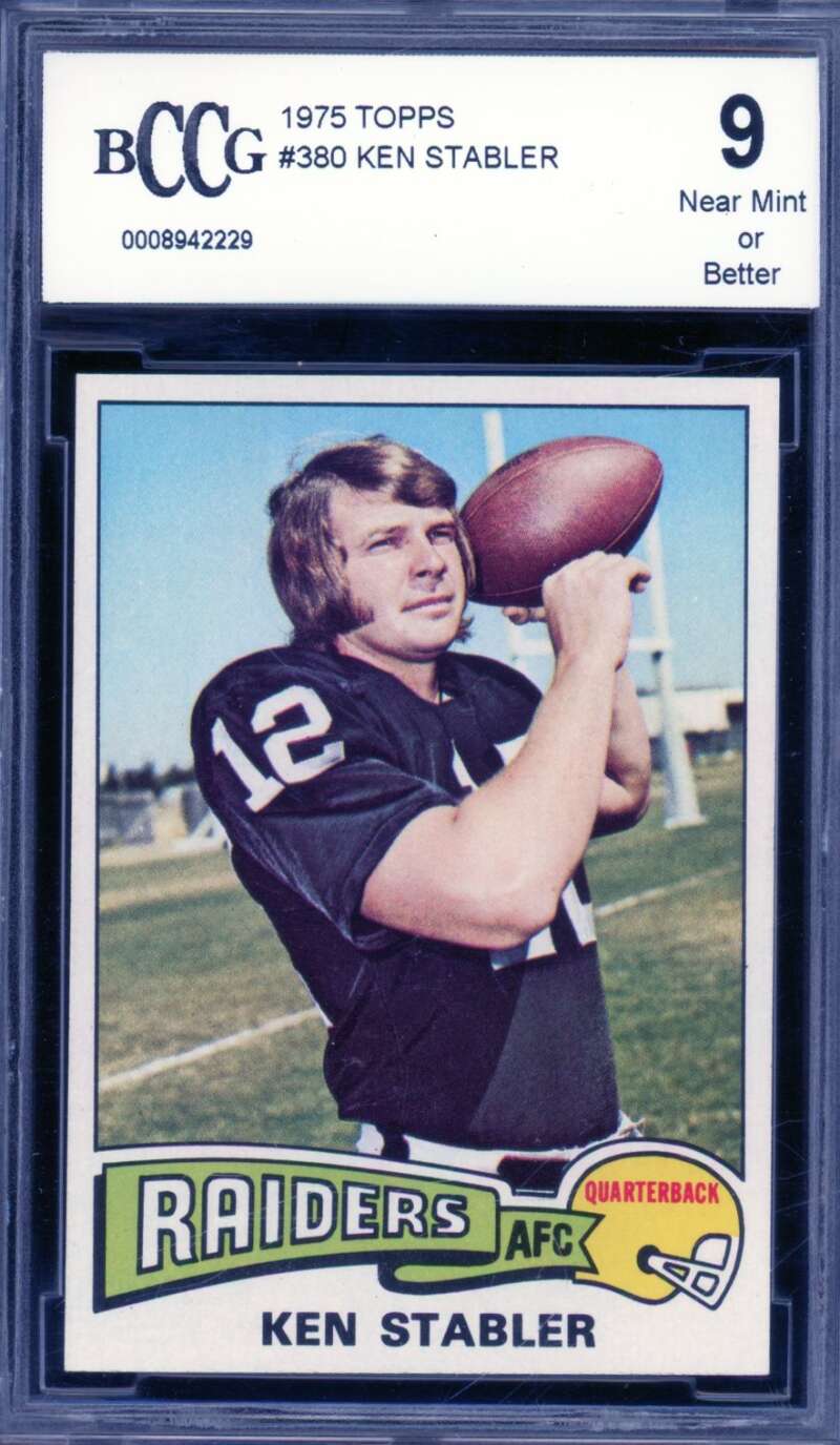 1975 Topps #380 Ken Stable Card BGS BCCG 9 Near Mint+ Image 1