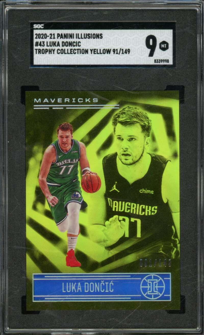 Luka Doncic 2020-21 Panini Illusions Trophy Collection Yellow (91/149) #43 SGC 9 Image 1