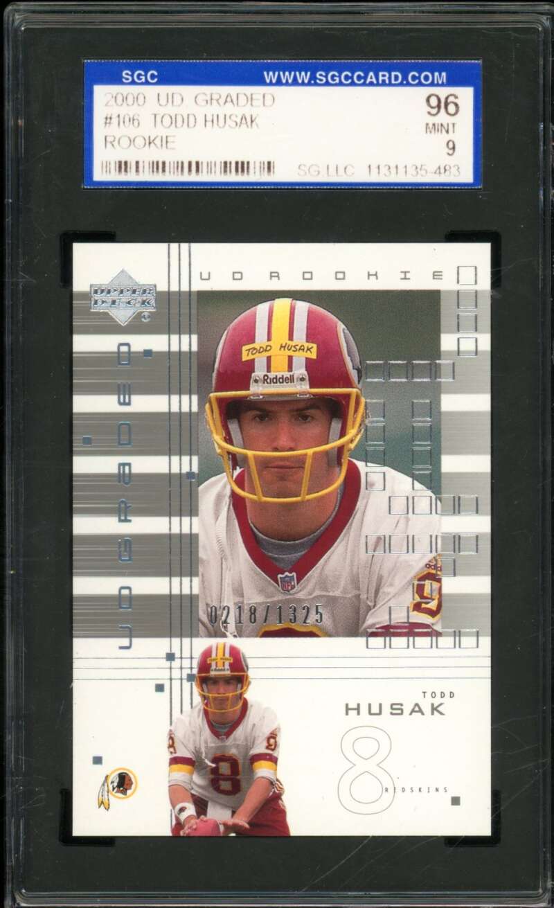 Todd Husak Rookie Card 2000 UD Graded #106 SGC 9 Image 1