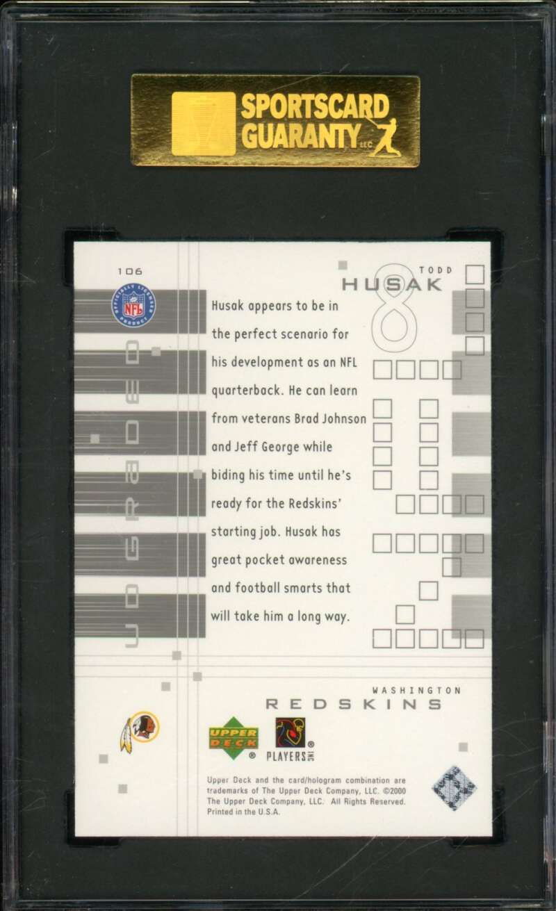 Todd Husak Rookie Card 2000 UD Graded #106 SGC 9 Image 2