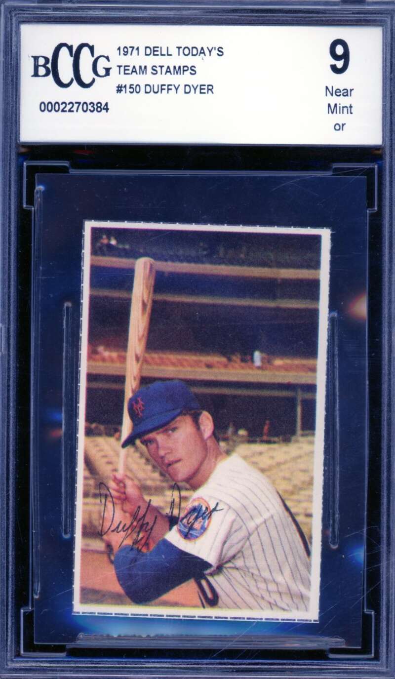 Duffy Dyer Card 1971 Dell Today's Team Stamps #150 BGS BCCG 9 Image 1