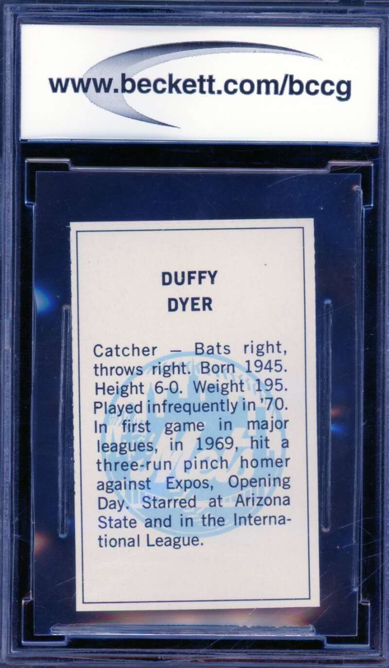 Duffy Dyer Card 1971 Dell Today's Team Stamps #150 BGS BCCG 9 Image 2