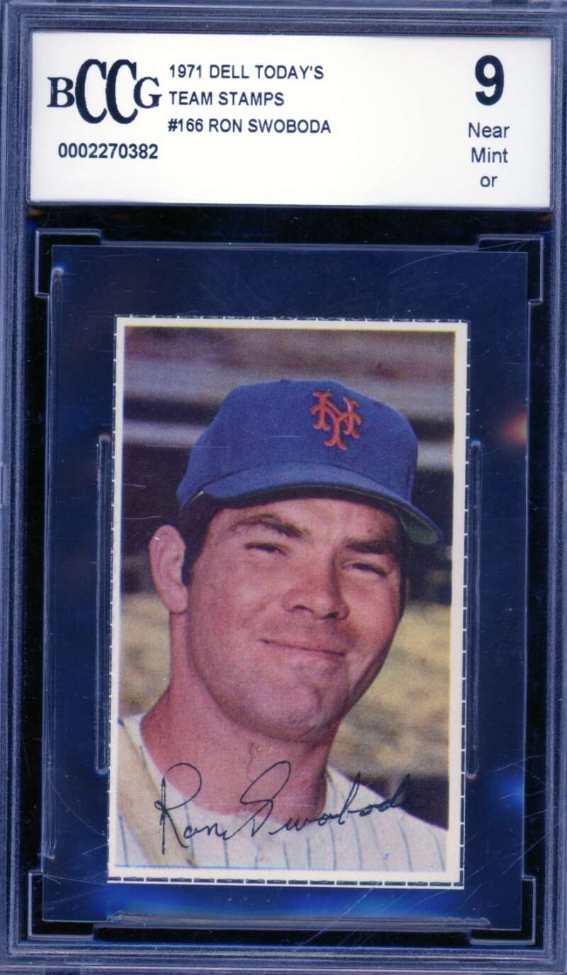 Ron Swoboda Card 1971 Dell Today's Team Stamps #166 BGS BCCG 9 Image 1