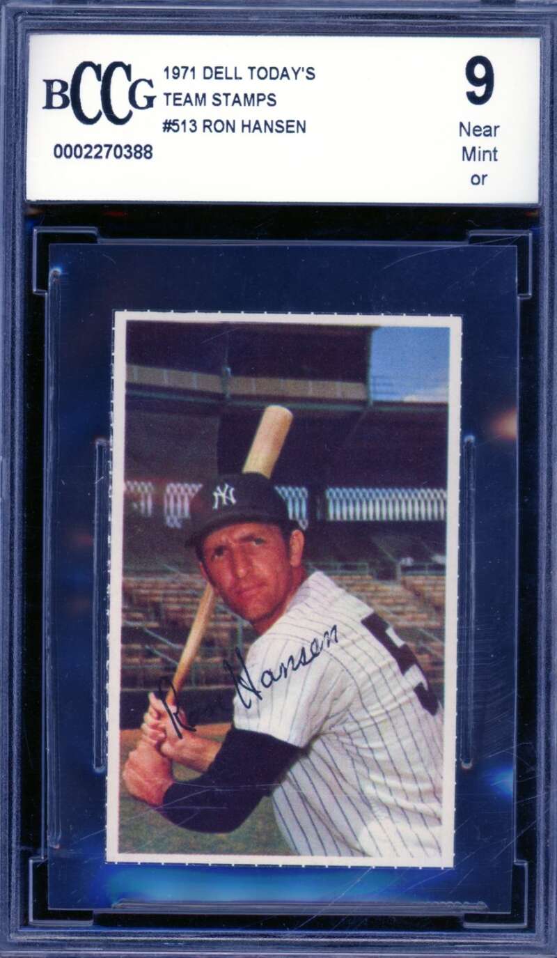 Ron Hansen Card 1971 Dell Today's Team Stamps #513 BGS BCCG 9 Image 1