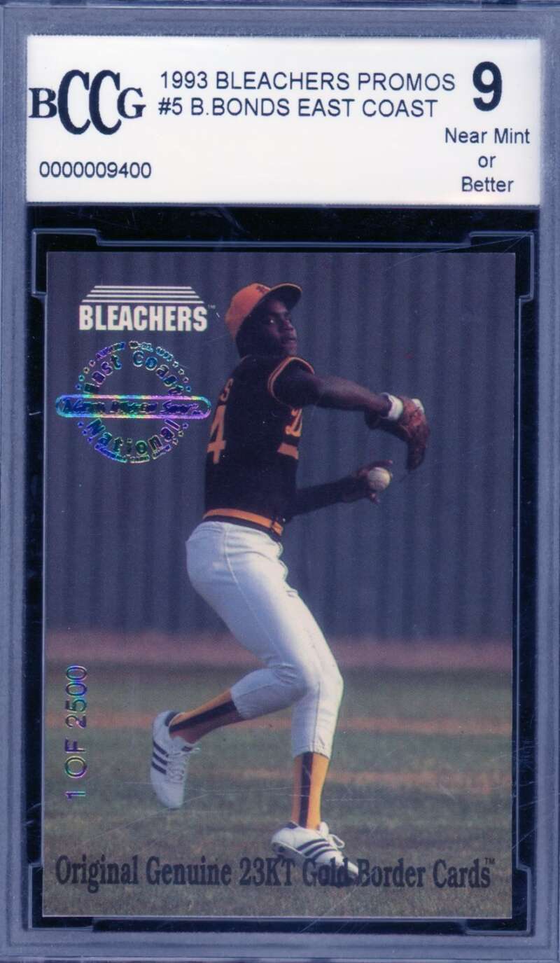 Barry Bonds Card 1993 Bleachers East Coast Promos #5 BGS BCCG 9 Image 1