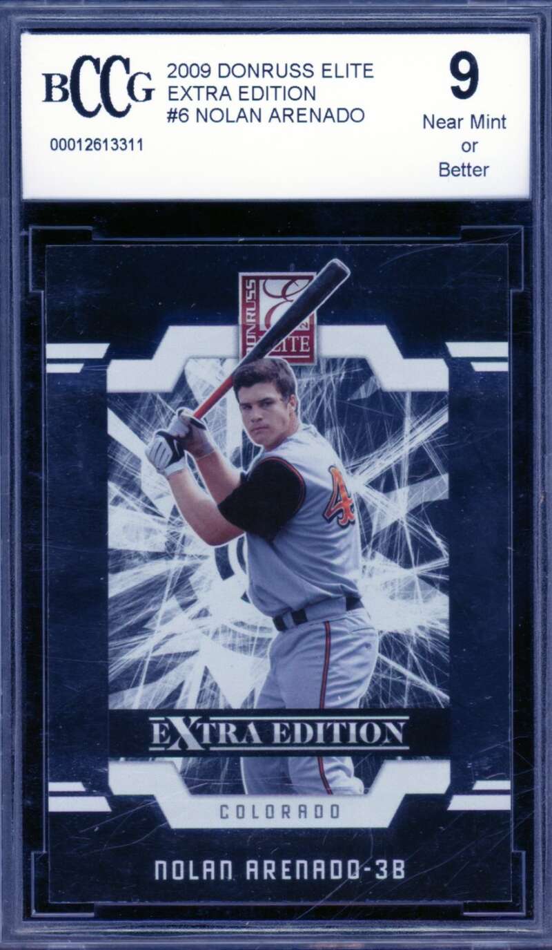 Nolan Arenado Rookie Card 2009 Donruss Elite Extra Edition #6 BGS BCCG 9 Image 1