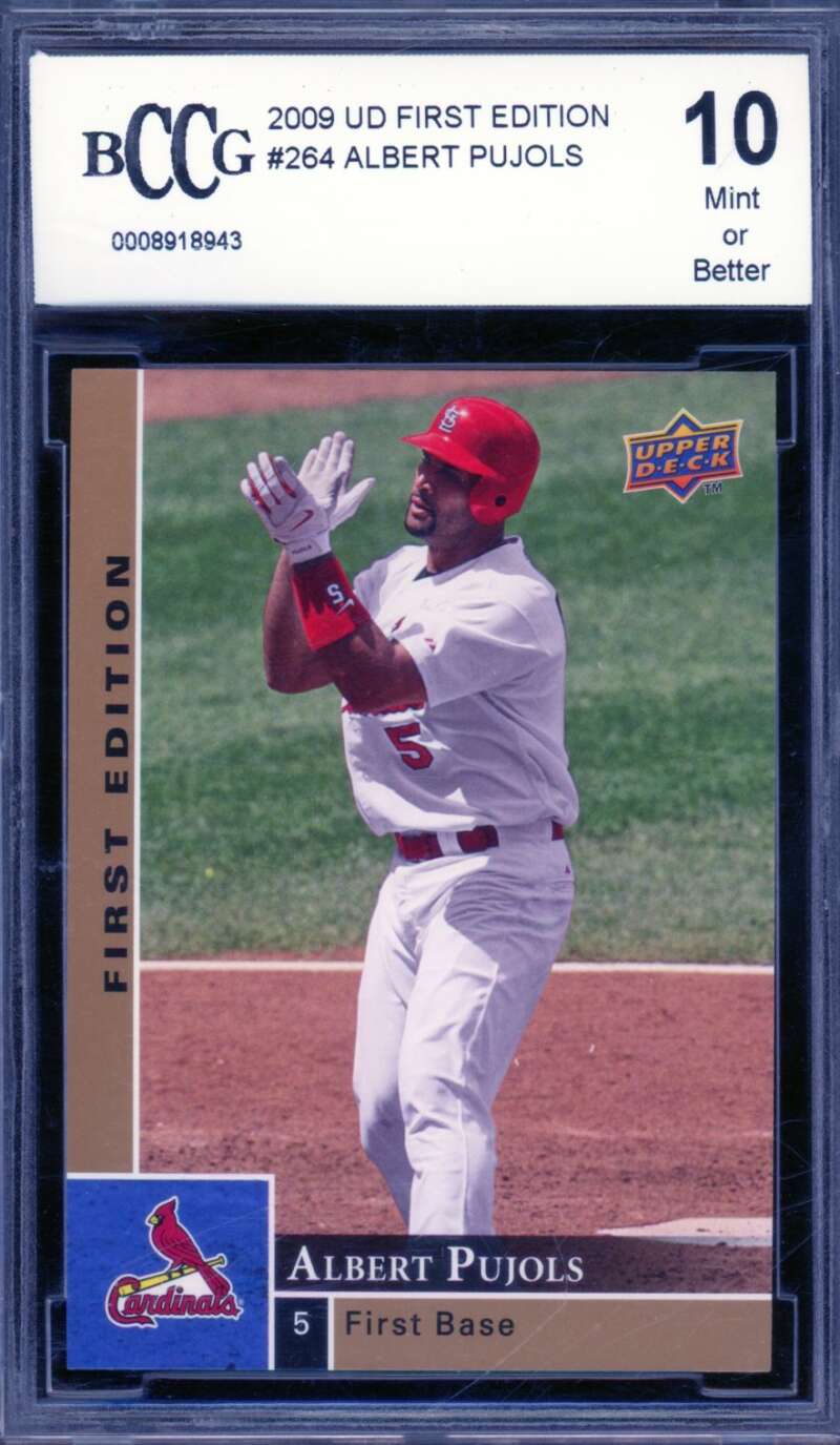 Albert Pujols Card 2009 UD First Edition #264 BGS BCCG 10 Image 1