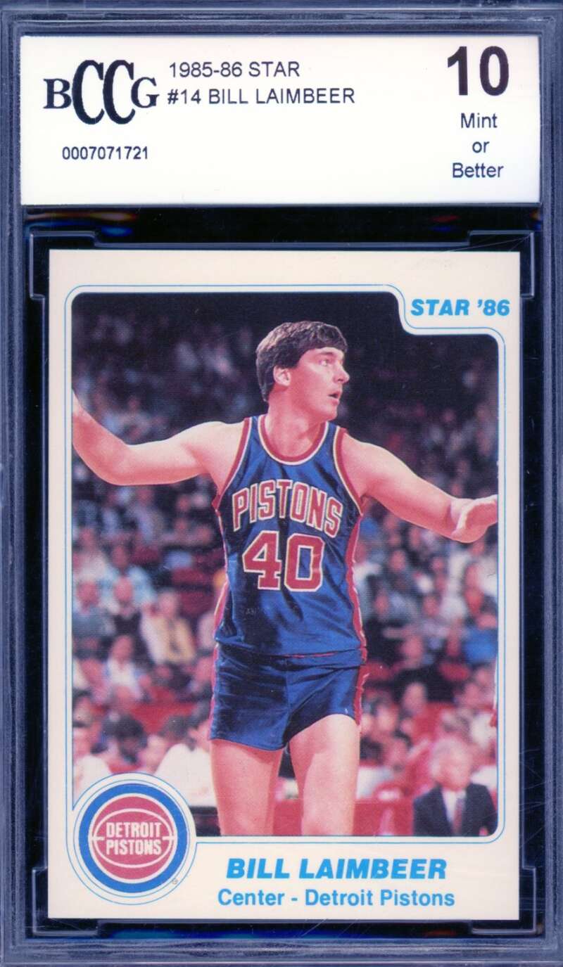 Bill Laimbeer Card 1985-86 Star #14 BGS BCCG 10 Image 1