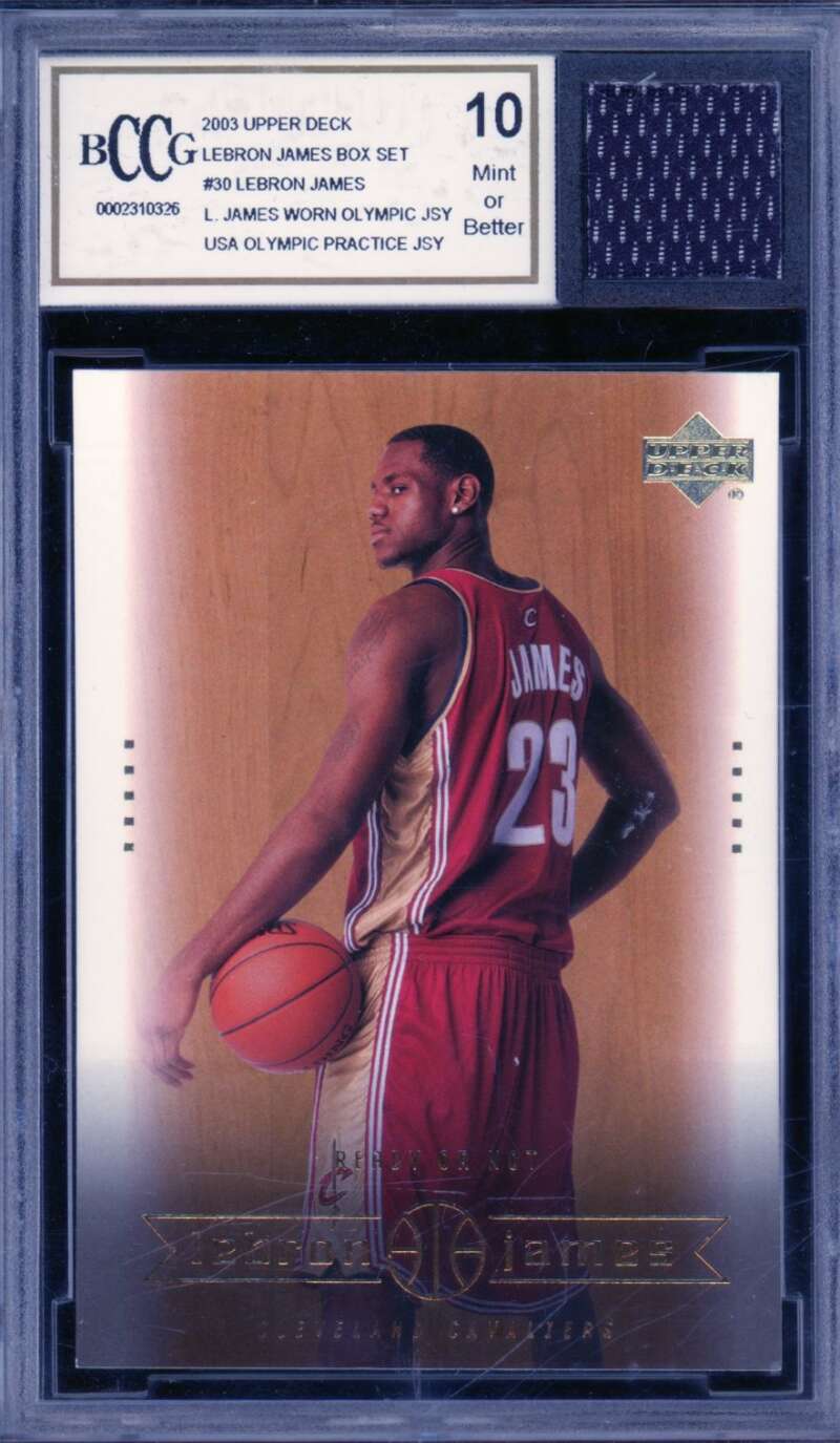 LeBron James Rookie 2003-04 Upper Deck Jersey #30 BGS BCCG 10 (Holder scratches) Image 1
