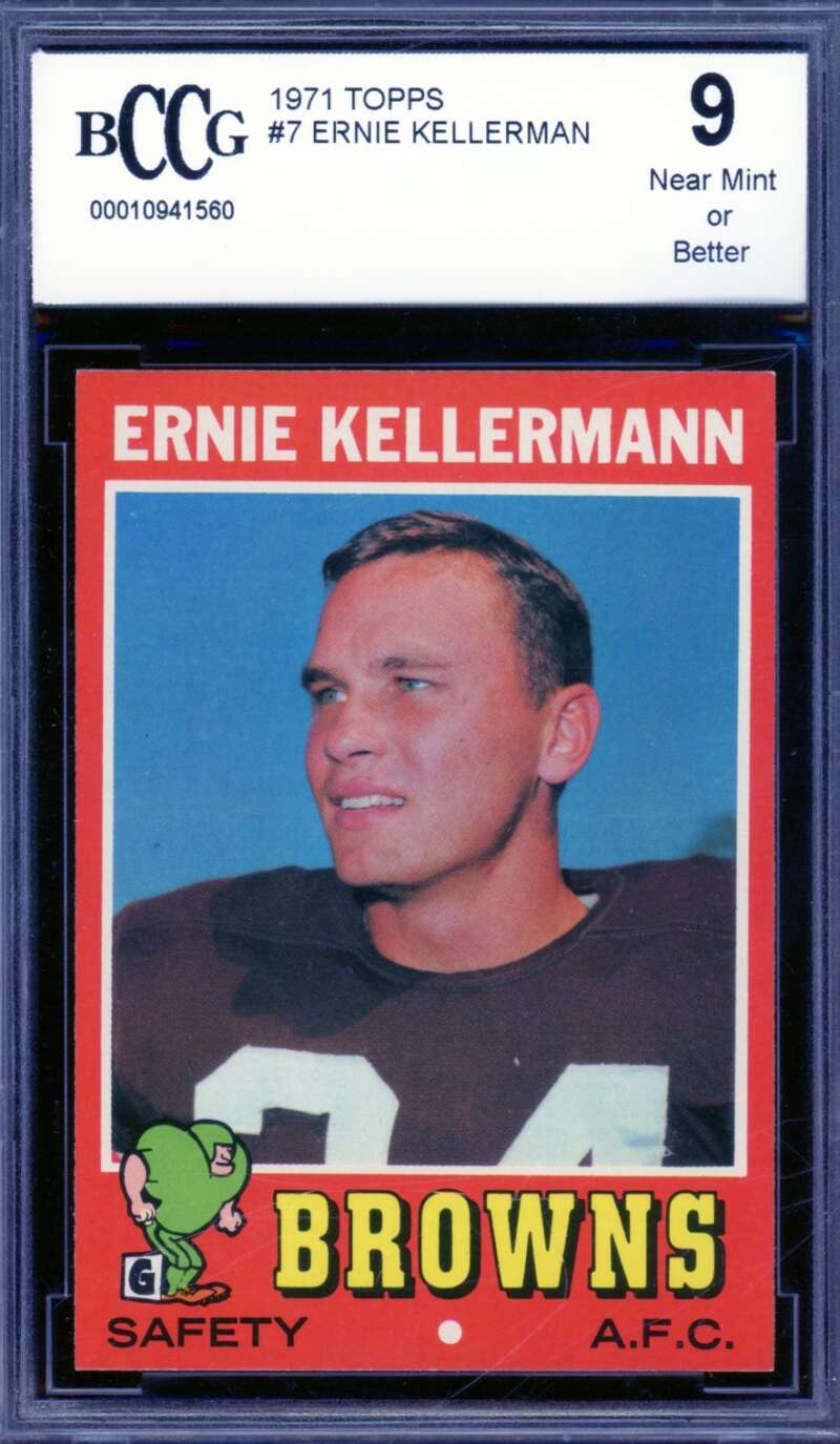 Ernie Kellerman Card 1971 Topps #7 BGS BCCG 9 Image 1