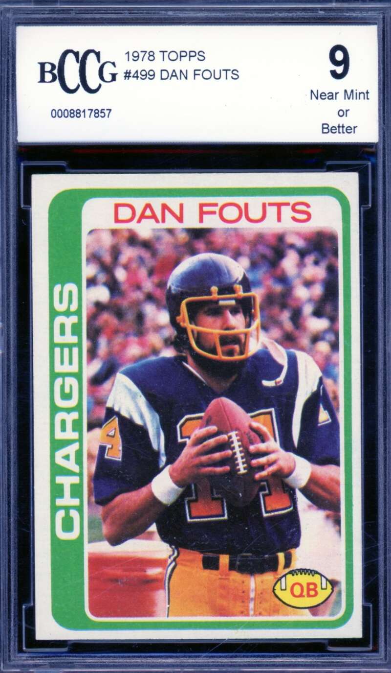 Dan Fouts Card 1978 Topps #499 BGS BCCG 9 Image 1