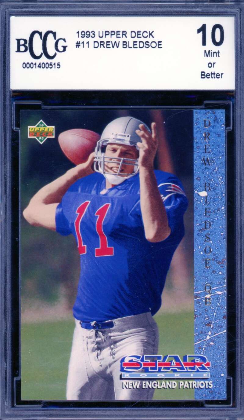 Drew Bledsoe Rookie Card 1993 Upper Deck #11 BGS BCCG 10 Image 1