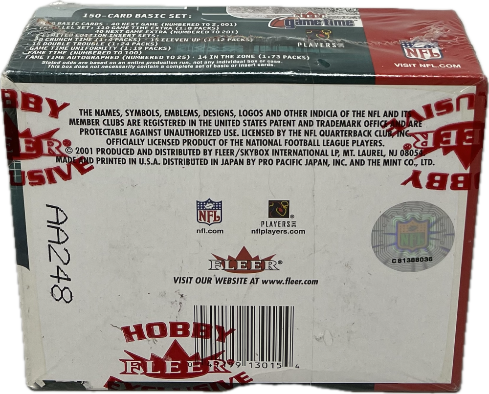 2001 Fleer Game Time Football Hobby Box Image 3