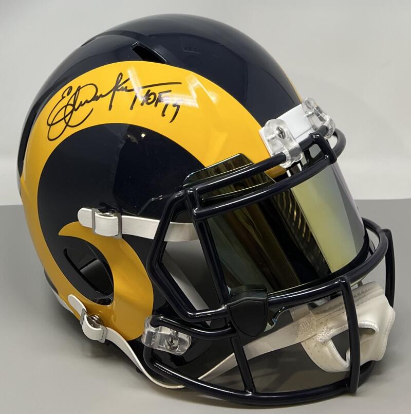 Eric Dickerson Autograph Rams Replica Full Size Football Helmet BAS Authentic Image 1