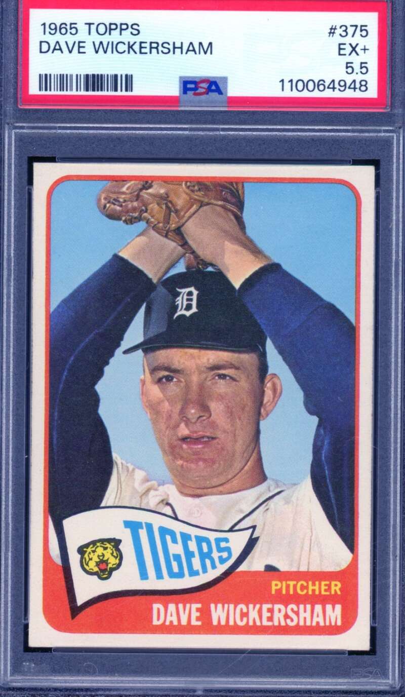 Dave Wickersham Card 1965 Topps #375 PSA 5.5 Image 1