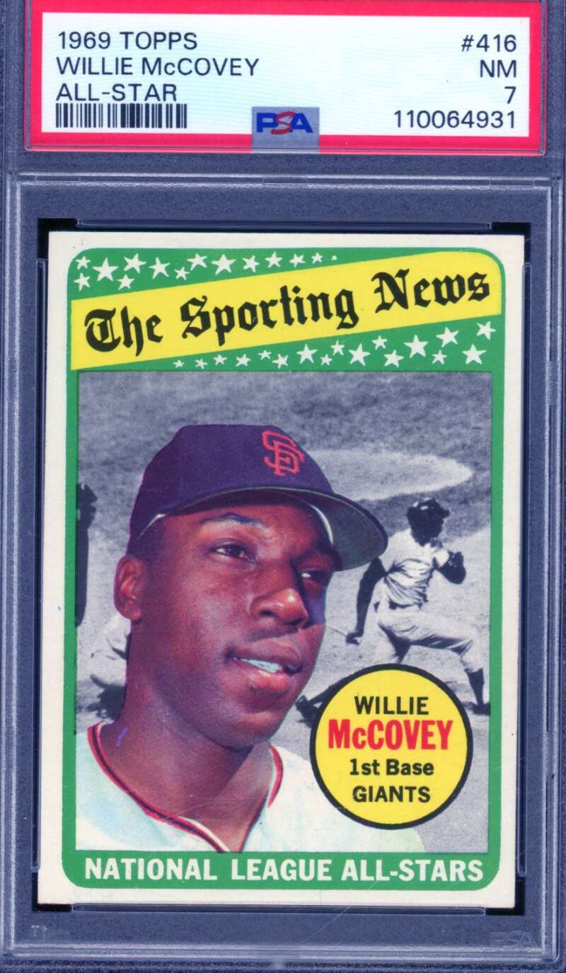 Willie McCovey Card 1969 Topps All-Star #416 PSA 7 Image 1