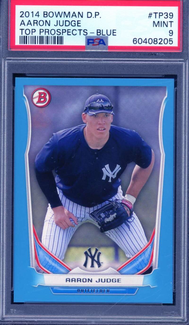 Aaron Judge Rookie Card 2014 Bowman Draft Picks Top Prospects Blue #TP39 PSA 9 Image 1