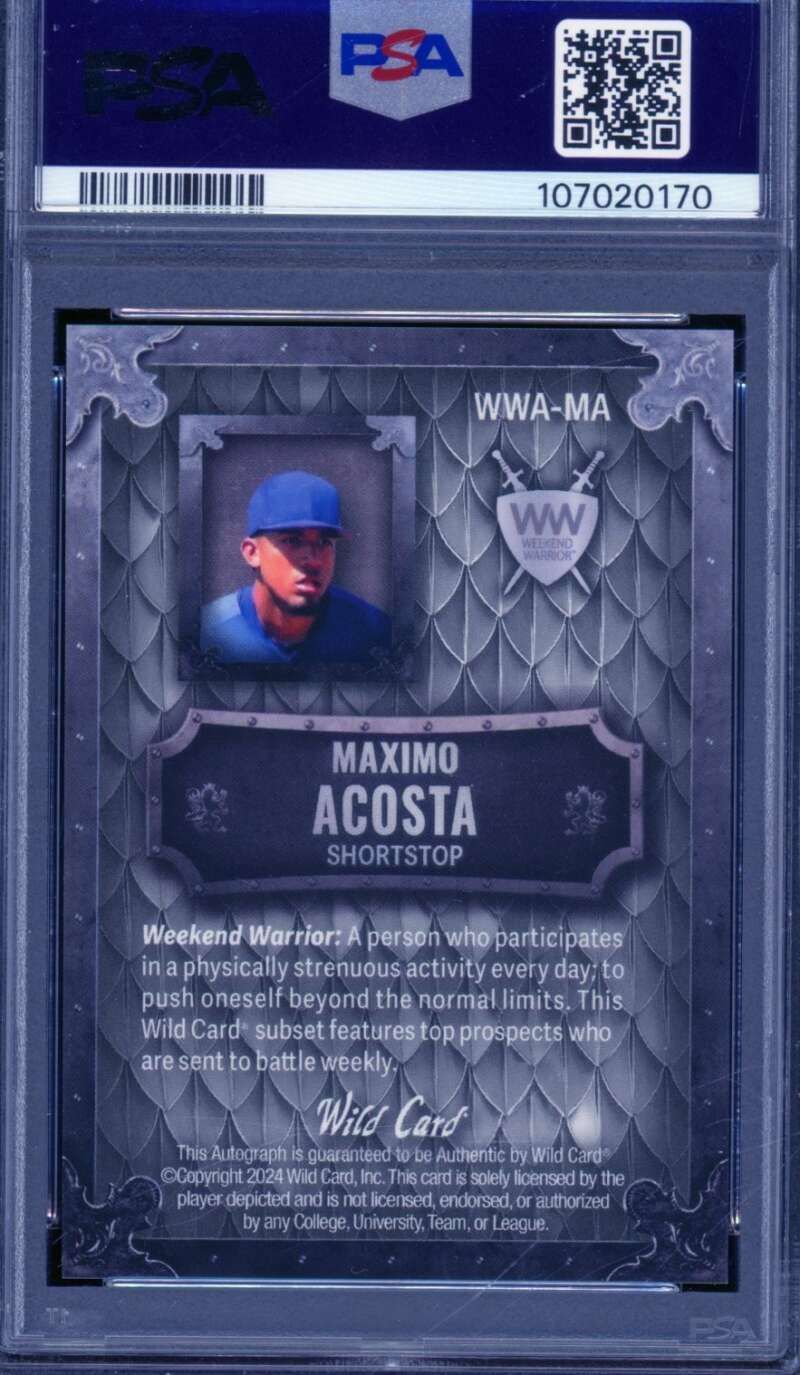 Maximo Acosta 2024 WC Matte Silver Gold Autograph au-silver (1/1) #Wwama PSA 9 Image 2