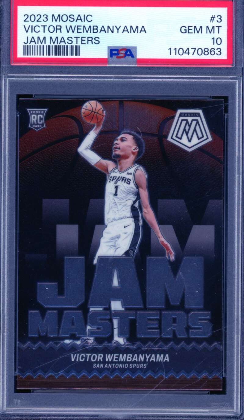 Victor Wembanyama Rookie Card 2023-24 Mosaic Jam Masters #3 PSA 10 Image 1