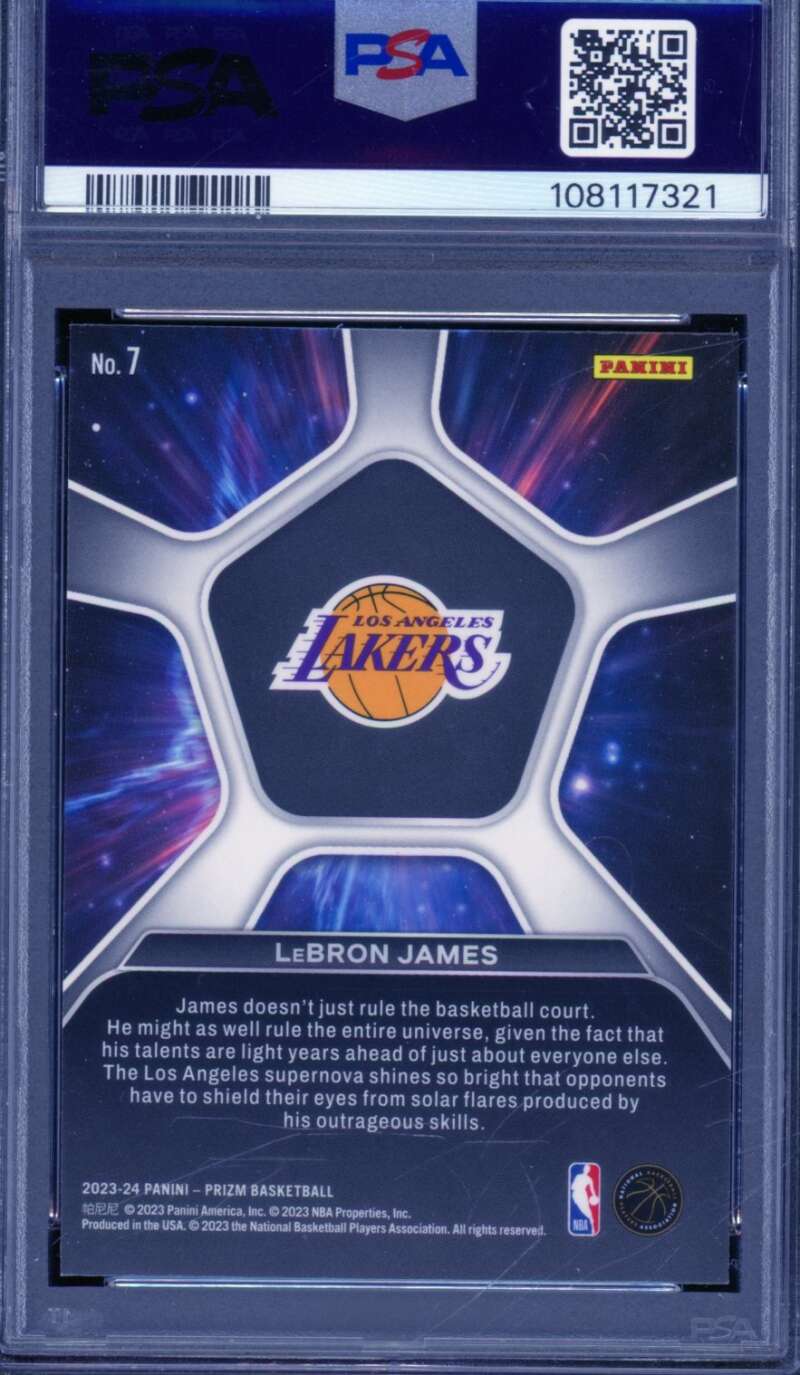 LeBron James Card 2023-24 Prizm Deep Space #7 PSA 9 Image 2