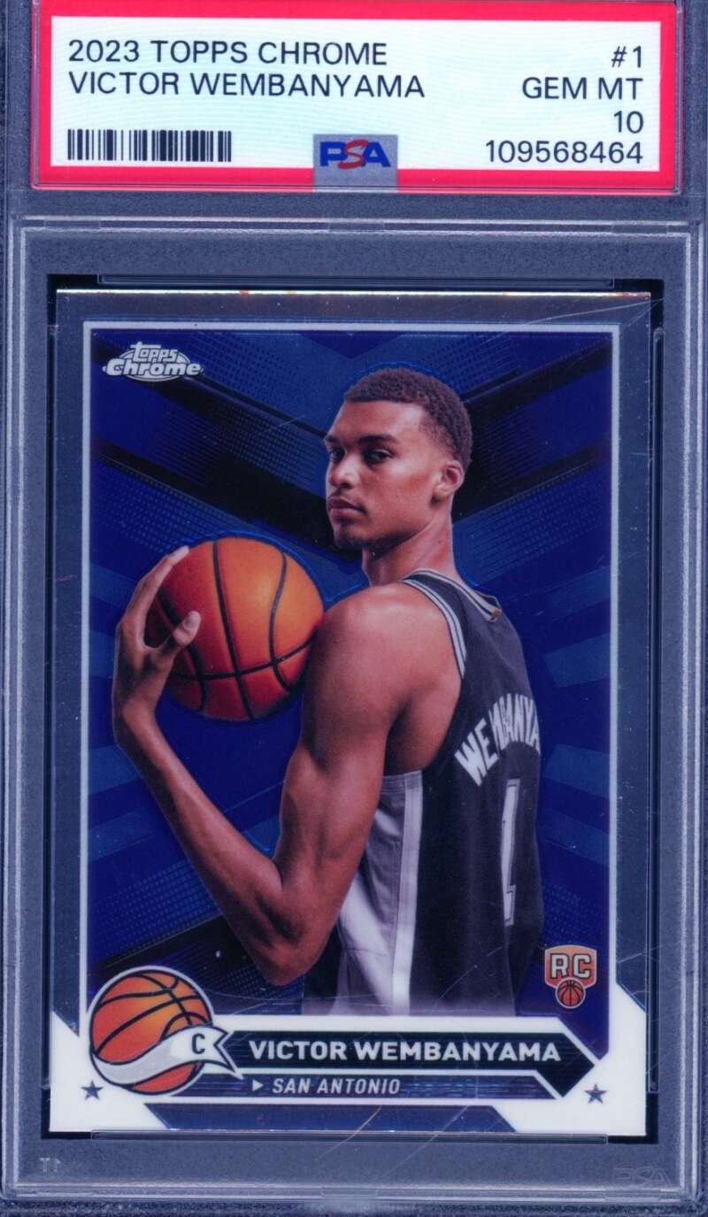 Victor Wembanyama Rookie Card 2023-24 Topps Chrome #1 PSA 10 Image 1