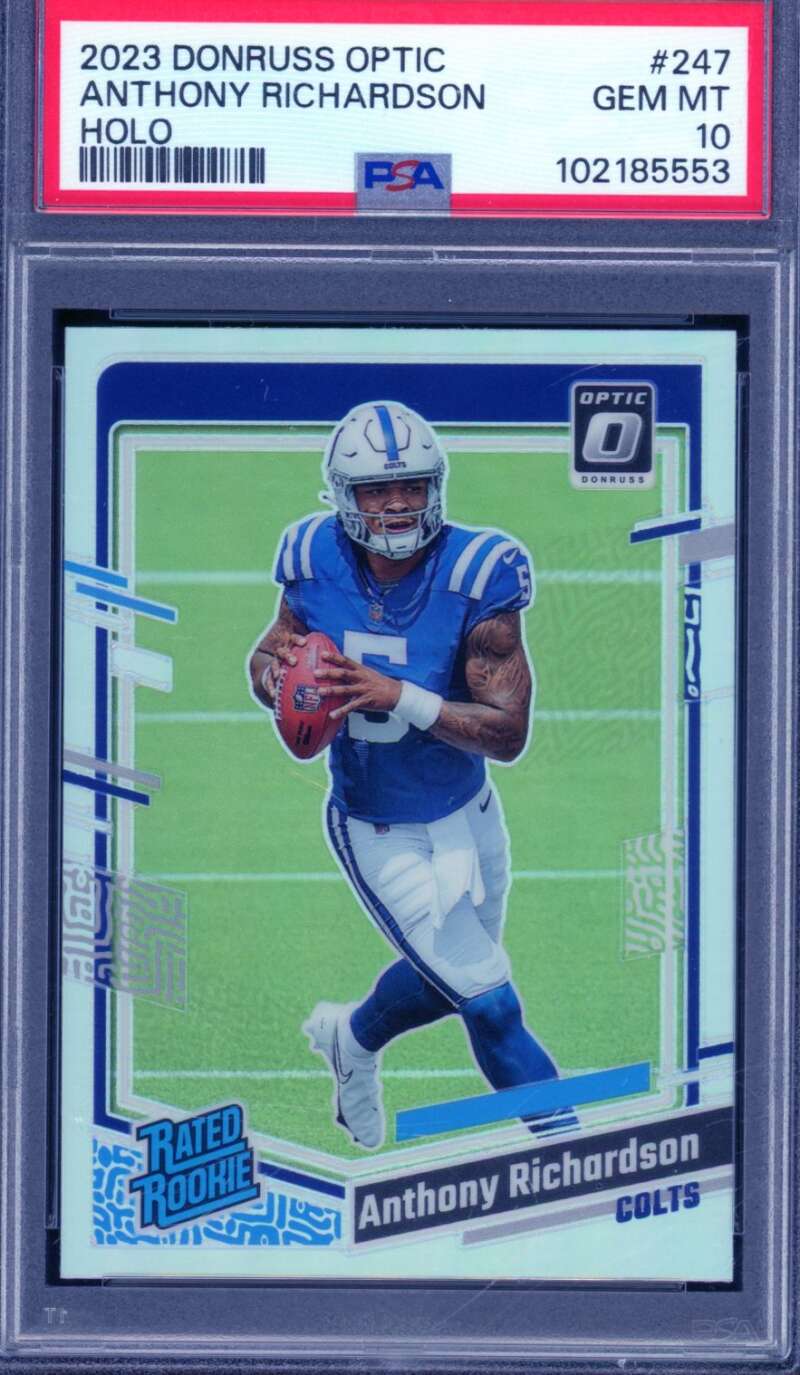 Anthony Richardson Rookie Card 2023 Donruss Optic Holo #247 PSA 10 Image 1