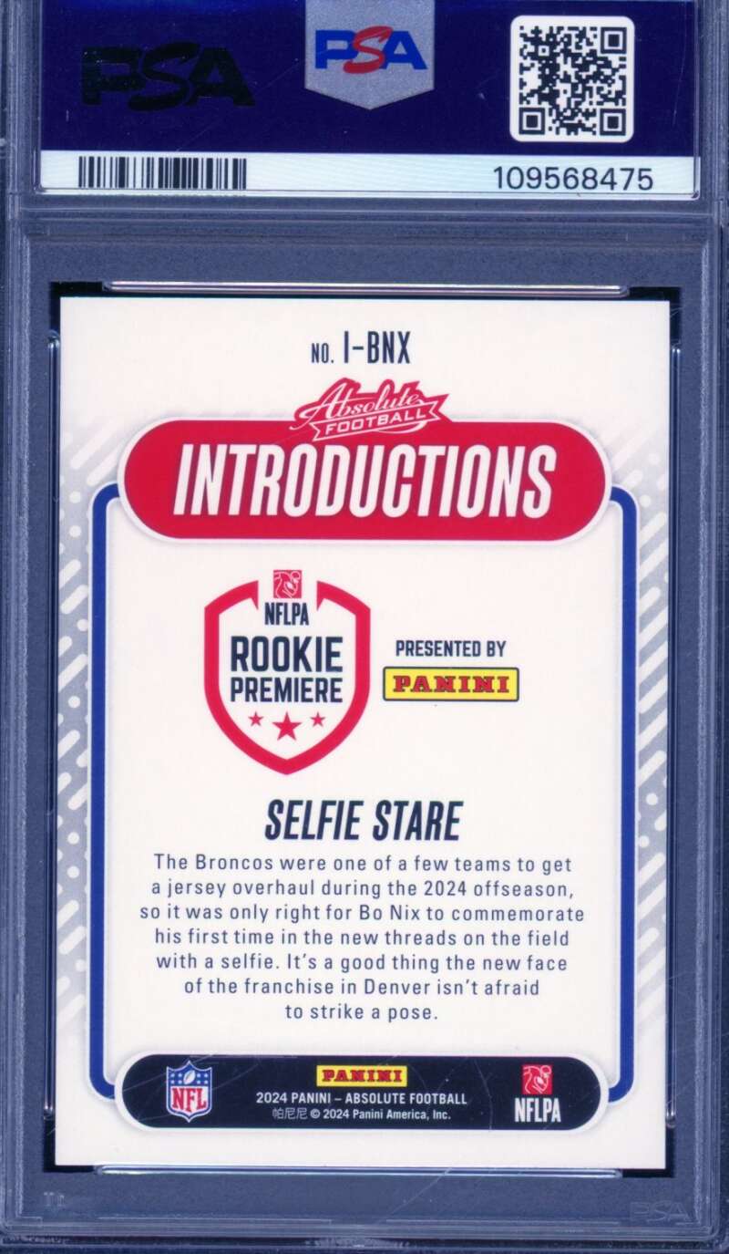 Bo Nix Rookie Card 2024 Absolute Introductions #IBNX PSA 9 Image 2