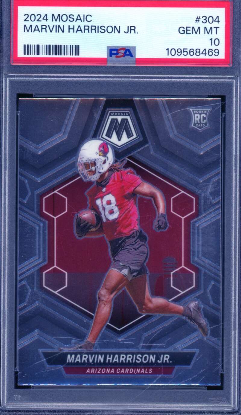 Marvin Harrison Jr. Card 2024 Mosaic #304 PSA 10 Image 1