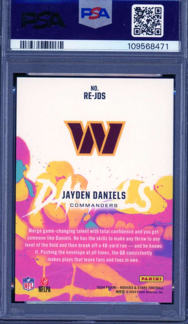 Jayden Daniels Rookie Card 2024 Rookies Stars Rookie Exclusive #REJDS PSA 9 Image 2