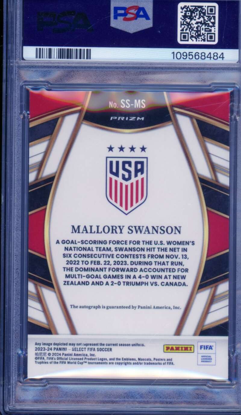 Mallory Swanson Card 2023-24 Select Fifa Select Signatures (pop 3) #SSMS PSA 9 Image 2