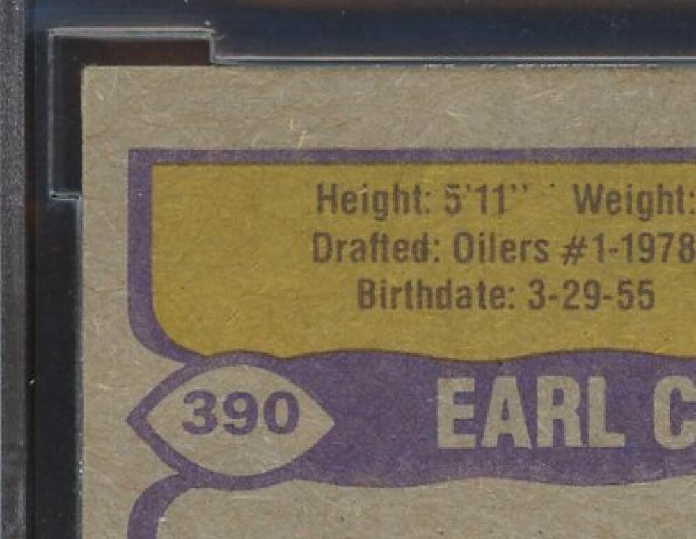 1979 Topps #390 Earl Campbell Rookie Card BGS BCCG 9 Near Mint+ Image 7