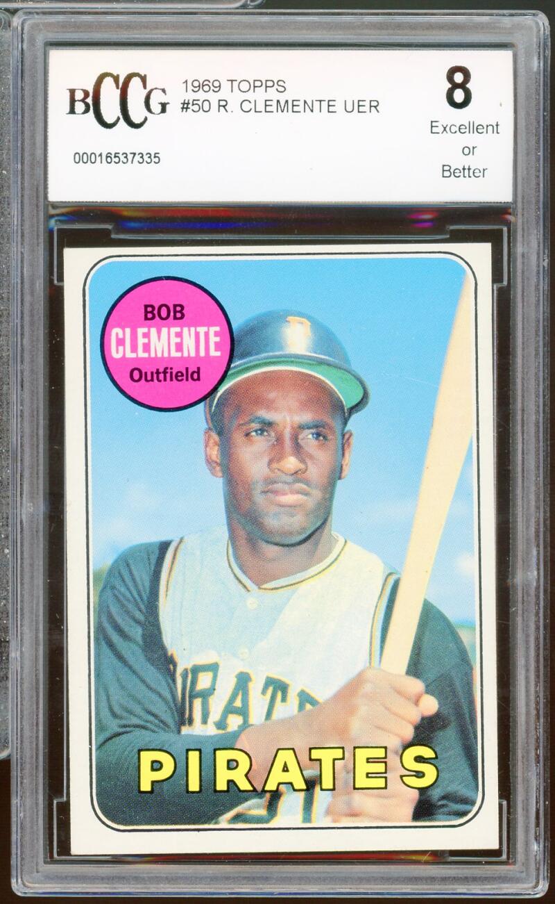 1969 Topps #50 Bob Clemente Card BGS BCCG 8 Excellent+ Image 1