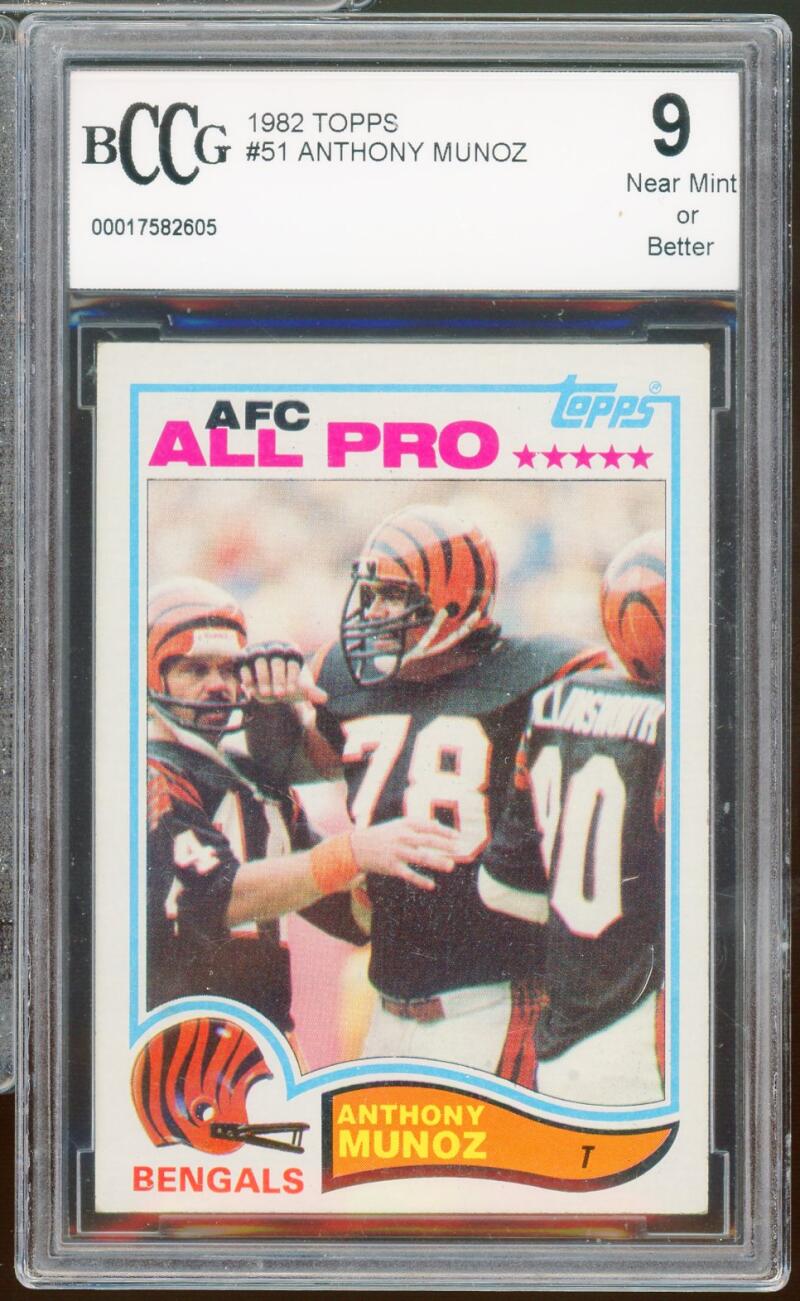 1982 Topps #51 Anthony Munoz Rookie Card BGS BCCG 9 Near Mint+ Image 1