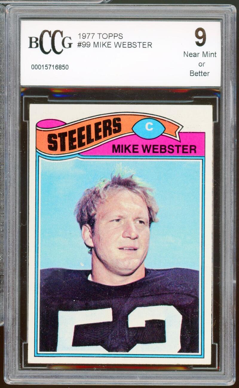 1977 Topps #99 Mike Webster Rookie Card BGS BCCG 9 Near Mint+ Image 1