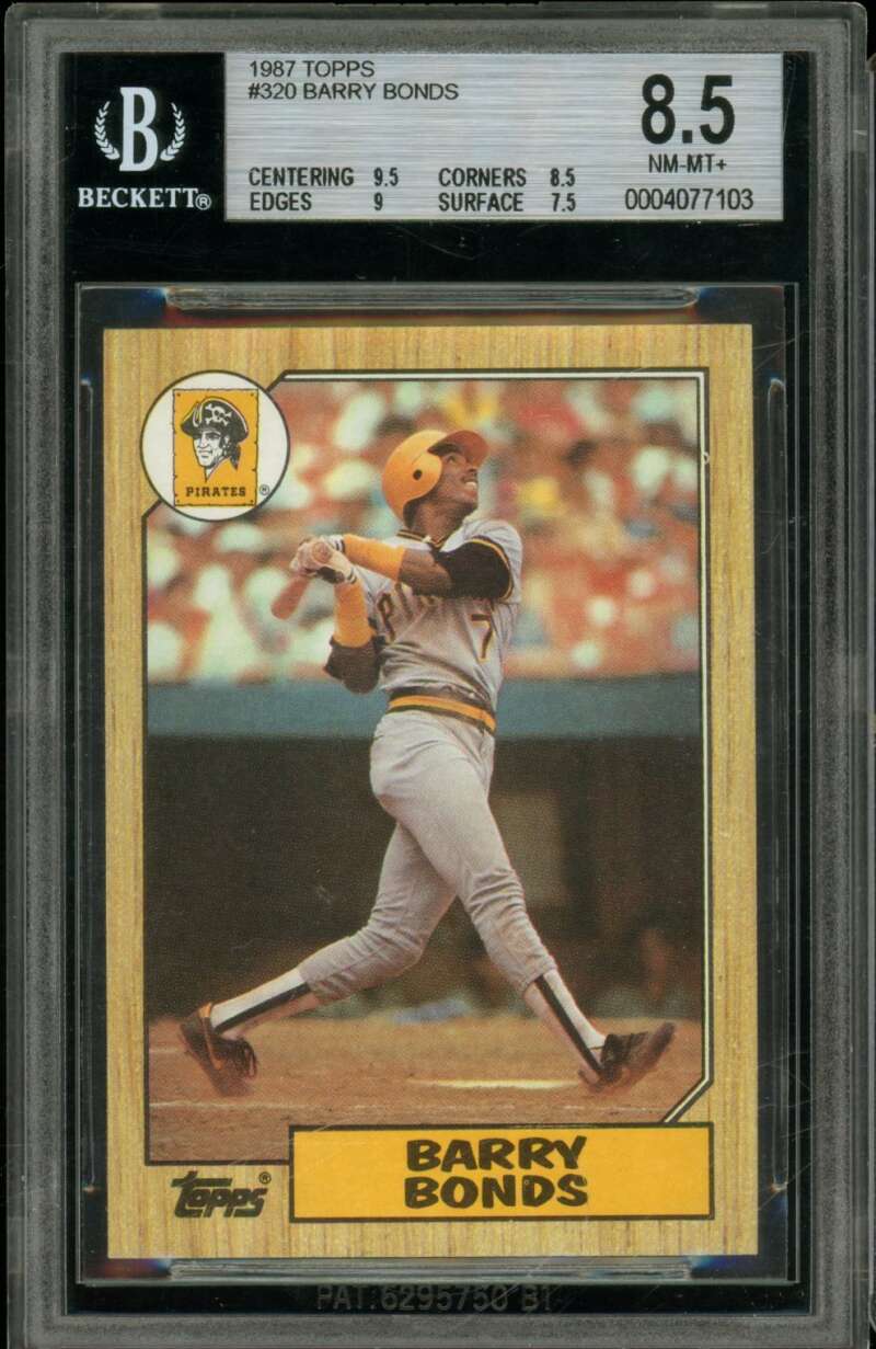 Barry Bonds Rookie Card 1987 Topps #320 BGS 8.5 Image 1