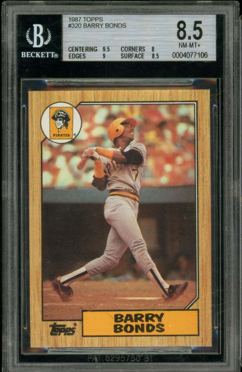 Barry Bonds Rookie Card 1987 Topps #320 BGS 8.5 Image 1