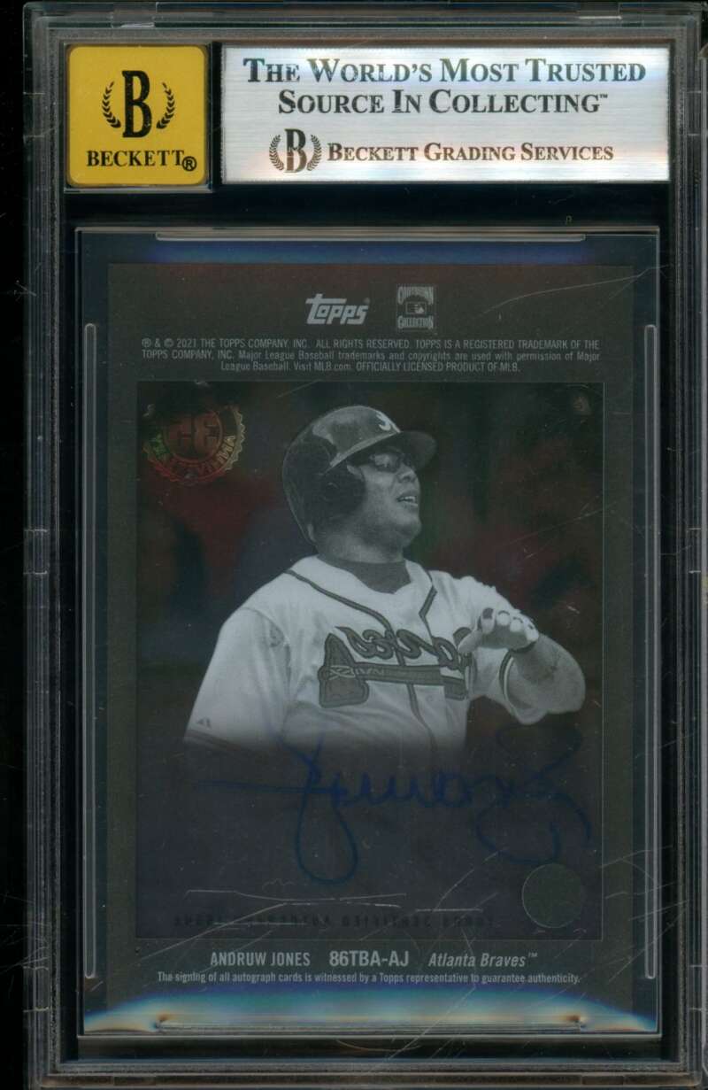 Andruw Jones Card 2021 Topps Clearly Authentic Topps Autographs #86TBAAJ BGS 9 Image 2