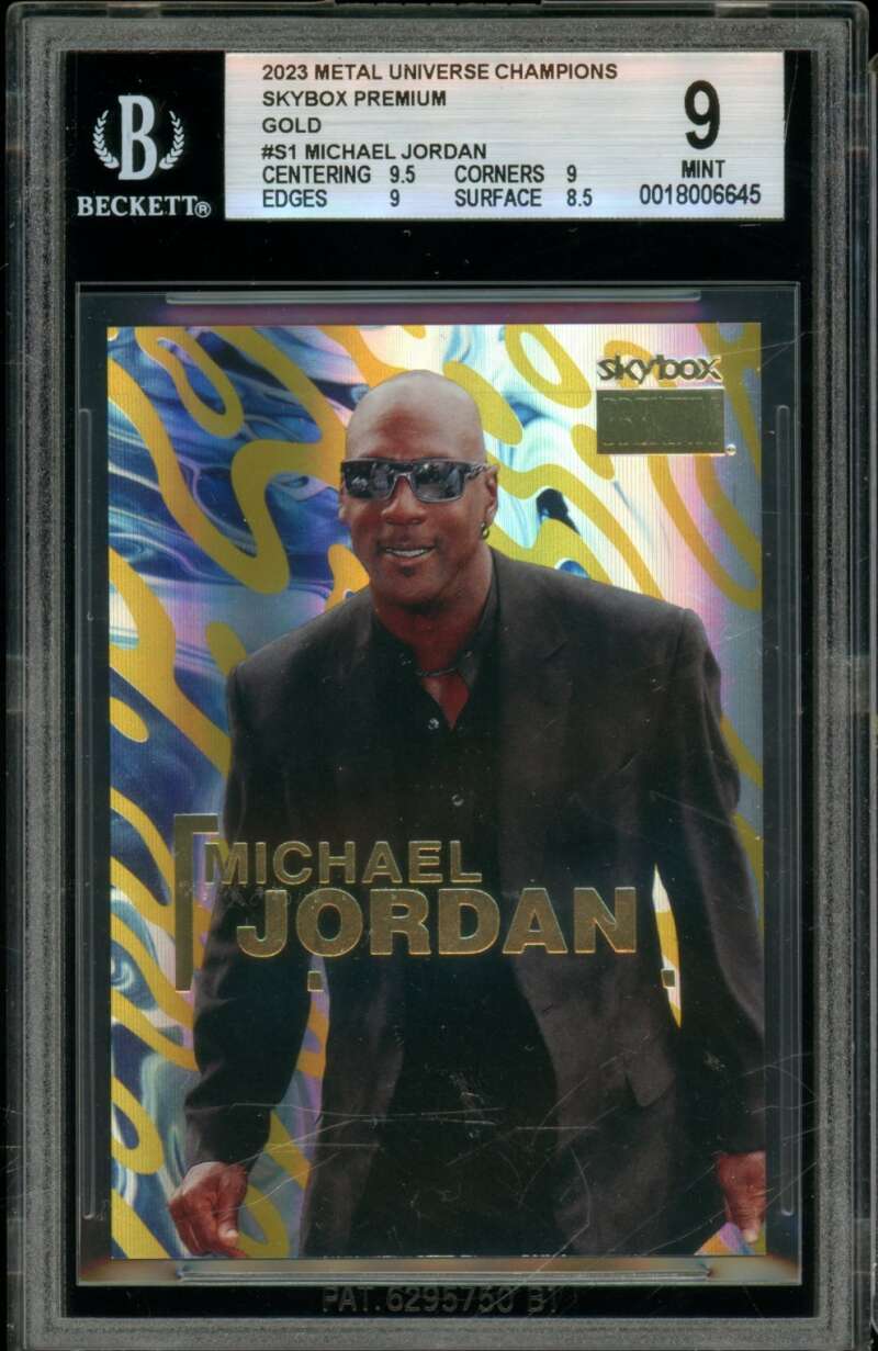 Michael Jordan 2023-24 Metal Universe Champions Skybox Premium Gold #S1 BGS 9 Image 1