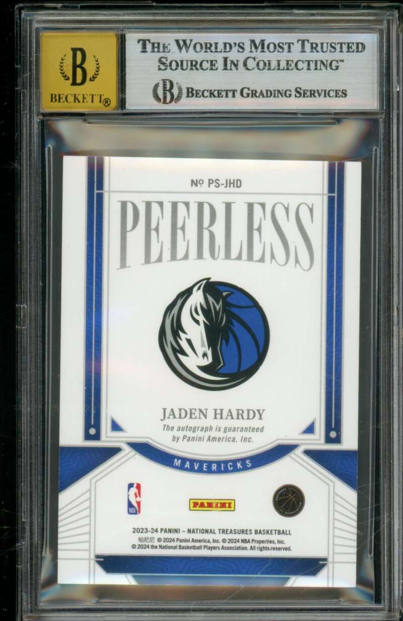 Jaden Hardy Card 2023-24 National Treasures Signatures Gold (3/10) #50 BGS 8.5 Image 2